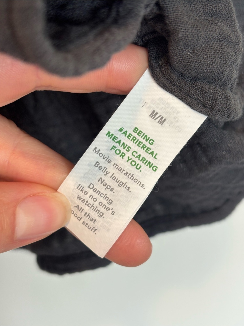 aerie Crinkled Tie-Front Tank Top - Charcoal - Picture 4 of 5